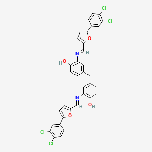 molecular formula C35H22Cl4N2O4 B14949364 4,4'-methanediylbis[2-({(E)-[5-(3,4-dichlorophenyl)furan-2-yl]methylidene}amino)phenol] 