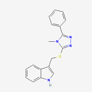 3-{[(4-methyl-5-phenyl-4H-1,2,4-triazol-3-yl)sulfanyl]methyl}-1H-indole