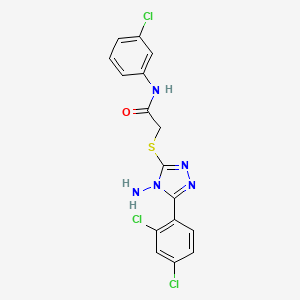 molecular formula C16H12Cl3N5OS B14949409 2-{[4-amino-5-(2,4-dichlorophenyl)-4H-1,2,4-triazol-3-yl]sulfanyl}-N-(3-chlorophenyl)acetamide 