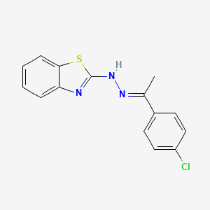 molecular formula C15H12ClN3S B14949420 2-{(2E)-2-[1-(4-chlorophenyl)ethylidene]hydrazinyl}-1,3-benzothiazole 