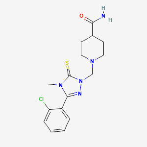 molecular formula C16H20ClN5OS B14949431 1-{[3-(2-chlorophenyl)-4-methyl-5-thioxo-4,5-dihydro-1H-1,2,4-triazol-1-yl]methyl}piperidine-4-carboxamide 