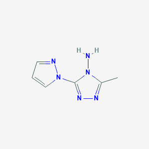 molecular formula C6H8N6 B14949444 3-methyl-5-(1H-pyrazol-1-yl)-4H-1,2,4-triazol-4-amine 