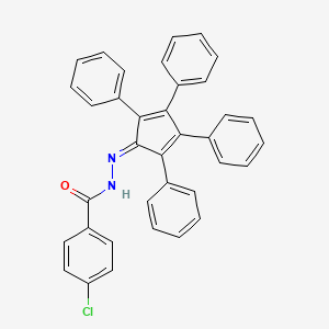 4-chloro-N'-(2,3,4,5-tetraphenylcyclopenta-2,4-dien-1-ylidene)benzohydrazide