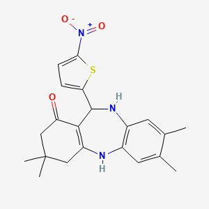 3,3,7,8-tetramethyl-11-(5-nitrothiophen-2-yl)-2,3,4,5,10,11-hexahydro-1H-dibenzo[b,e][1,4]diazepin-1-one