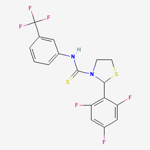 molecular formula C17H12F6N2S2 B14949464 N-[3-(trifluoromethyl)phenyl]-2-(2,4,6-trifluorophenyl)-1,3-thiazolidine-3-carbothioamide 