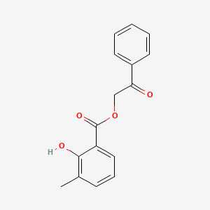 molecular formula C16H14O4 B14949469 2-Oxo-2-phenylethyl 2-hydroxy-3-methylbenzoate 