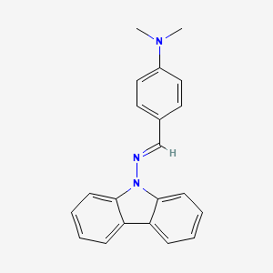 molecular formula C21H19N3 B14949473 N-{(E)-[4-(dimethylamino)phenyl]methylidene}-9H-carbazol-9-amine 