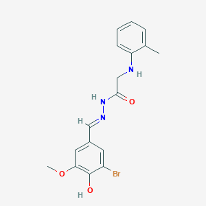 molecular formula C17H18BrN3O3 B14949511 N'-[(E)-(3-Bromo-4-hydroxy-5-methoxyphenyl)methylidene]-2-[(2-methylphenyl)amino]acetohydrazide 