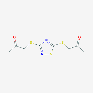 molecular formula C8H10N2O2S3 B14949553 1,1'-(1,2,4-Thiadiazole-3,5-diyldisulfanediyl)dipropan-2-one 