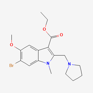 ethyl 6-bromo-5-methoxy-1-methyl-2-(pyrrolidin-1-ylmethyl)-1H-indole-3-carboxylate