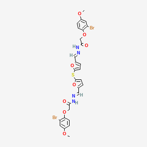 N',N''-{sulfanediylbis[furan-5,2-diyl(E)methylylidene]}bis[2-(2-bromo-4-methoxyphenoxy)acetohydrazide]