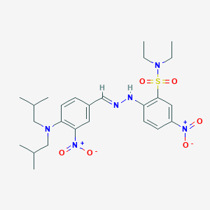 2-[(2E)-2-{4-[bis(2-methylpropyl)amino]-3-nitrobenzylidene}hydrazinyl]-N,N-diethyl-5-nitrobenzenesulfonamide