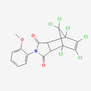 4,5,6,7,8,8-hexachloro-2-(2-methoxyphenyl)-3a,4,7,7a-tetrahydro-1H-4,7-methanoisoindole-1,3(2H)-dione