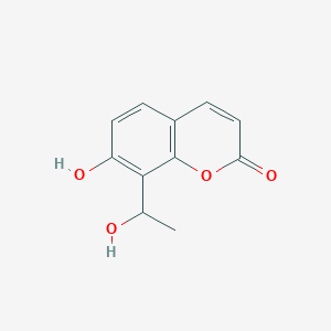 molecular formula C11H10O4 B14949624 7-hydroxy-8-(1-hydroxyethyl)-2H-chromen-2-one 