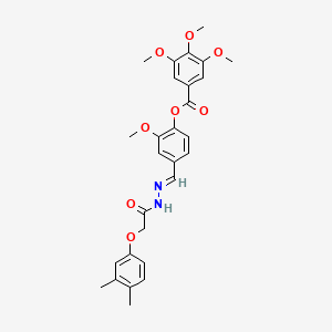 4-[(E)-{2-[(3,4-dimethylphenoxy)acetyl]hydrazinylidene}methyl]-2-methoxyphenyl 3,4,5-trimethoxybenzoate