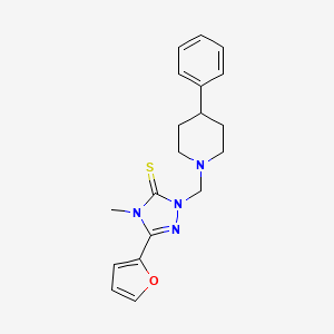 5-(furan-2-yl)-4-methyl-2-[(4-phenylpiperidin-1-yl)methyl]-2,4-dihydro-3H-1,2,4-triazole-3-thione