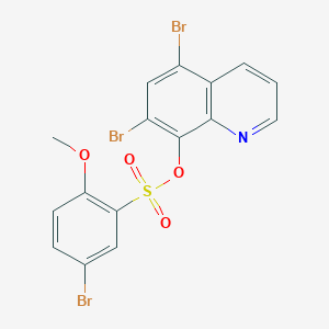 molecular formula C16H10Br3NO4S B14949659 5,7-Dibromoquinolin-8-yl 5-bromo-2-methoxybenzenesulfonate 