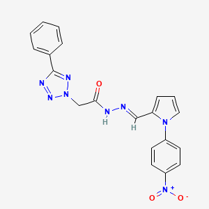 molecular formula C20H16N8O3 B14949700 N'-{(E)-[1-(4-nitrophenyl)-1H-pyrrol-2-yl]methylidene}-2-(5-phenyl-2H-tetrazol-2-yl)acetohydrazide 