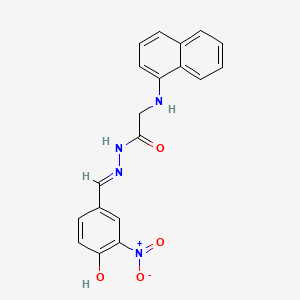 molecular formula C19H16N4O4 B14949714 N'-[(E)-(4-Hydroxy-3-nitrophenyl)methylidene]-2-[(naphthalen-1-YL)amino]acetohydrazide 