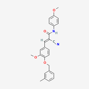 (2E)-2-cyano-3-{3-methoxy-4-[(3-methylbenzyl)oxy]phenyl}-N-(4-methoxyphenyl)prop-2-enamide