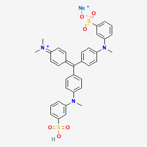 molecular formula C35H33N3NaO6S2+ B1494975 Sodium;3-[4-[(4-dimethylazaniumylidenecyclohexa-2,5-dien-1-ylidene)-[4-(N-methyl-3-sulfoanilino)phenyl]methyl]-N-methylanilino]benzenesulfonate CAS No. 5844-02-0