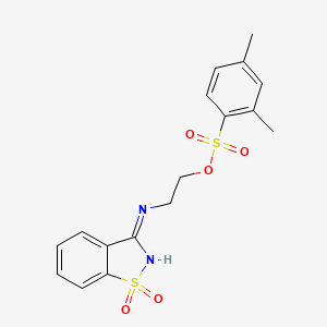 2-[(1,1-Dioxido-1,2-benzothiazol-3-yl)amino]ethyl 2,4-dimethylbenzenesulfonate