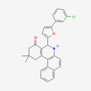 molecular formula C29H24ClNO2 B14949770 5-[5-(3-chlorophenyl)furan-2-yl]-2,2-dimethyl-2,3,5,6-tetrahydrobenzo[a]phenanthridin-4(1H)-one 