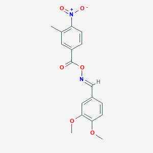 molecular formula C17H16N2O6 B14949799 Benzoic acid, 3-methyl-4-nitro-, 3,4-dimethoxybenzylidenamino ester 