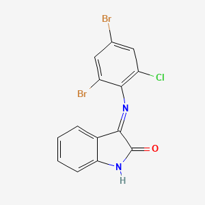 molecular formula C14H7Br2ClN2O B14949897 (3E)-3-[(2,4-dibromo-6-chlorophenyl)imino]-1,3-dihydro-2H-indol-2-one 