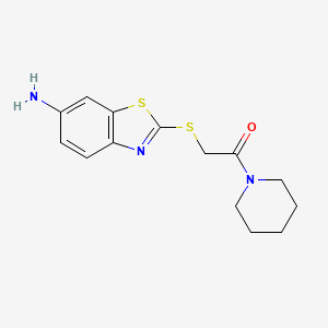 molecular formula C14H17N3OS2 B14949899 Benzothiazol-6-amine, 2-[2-oxo-2-(1-piperidyl)ethylthio]- 