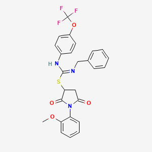 1-(2-methoxyphenyl)-2,5-dioxopyrrolidin-3-yl N-benzyl-N'-[4-(trifluoromethoxy)phenyl]carbamimidothioate