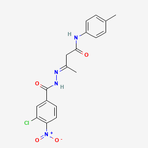 molecular formula C18H17ClN4O4 B14949906 (3E)-3-{2-[(3-chloro-4-nitrophenyl)carbonyl]hydrazinylidene}-N-(4-methylphenyl)butanamide 