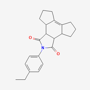 molecular formula C22H25NO2 B14949914 2-(4-ethylphenyl)-3a,3b,4,5,6,7,8,9,9a,9b-decahydro-1H-dicyclopenta[e,g]isoindole-1,3(2H)-dione 