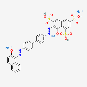 molecular formula C32H19N4Na3O11S3 B1494992 1,3,6-Naphthalenetrisulfonic acid, 8-hydroxy-7-((4'-((2-hydroxy-1-naphthalenyl)azo)-(1,1'-biphenyl)-4-yl)-azo)-, trisodium salt CAS No. 6426-67-1