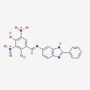 2,4-dinitro-6-{(E)-[(2-phenyl-1H-benzimidazol-5-yl)imino]methyl}benzene-1,3-diol