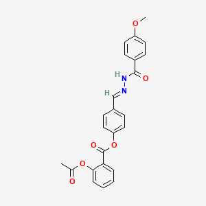 molecular formula C24H20N2O6 B14949944 4-[(E)-{2-[(4-methoxyphenyl)carbonyl]hydrazinylidene}methyl]phenyl 2-(acetyloxy)benzoate 