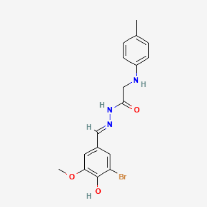 N'-[(E)-(3-bromo-4-hydroxy-5-methoxyphenyl)methylidene]-2-(4-toluidino)acetohydrazide