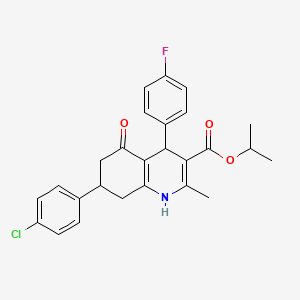 Propan-2-yl 7-(4-chlorophenyl)-4-(4-fluorophenyl)-2-methyl-5-oxo-1,4,5,6,7,8-hexahydroquinoline-3-carboxylate