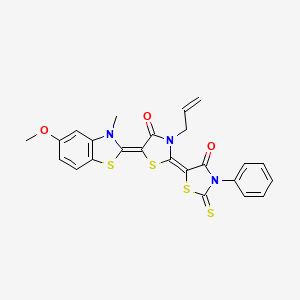 (2Z,5Z)-5-(5-methoxy-3-methyl-1,3-benzothiazol-2(3H)-ylidene)-2-(4-oxo-3-phenyl-2-thioxo-1,3-thiazolidin-5-ylidene)-3-(prop-2-en-1-yl)-1,3-thiazolidin-4-one