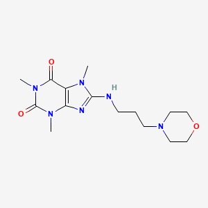 molecular formula C15H24N6O3 B14950011 1,3,7-trimethyl-8-{[3-(morpholin-4-yl)propyl]amino}-3,7-dihydro-1H-purine-2,6-dione 