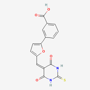 3-{5-[(4,6-dioxo-2-thioxotetrahydropyrimidin-5(2H)-ylidene)methyl]furan-2-yl}benzoic acid