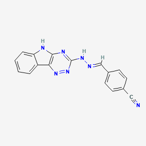 molecular formula C17H11N7 B14950054 Benzonitrile, 4-(5H-1,2,4-triazino[5,6-b]indol-3-ylhydrazonomethyl)- 