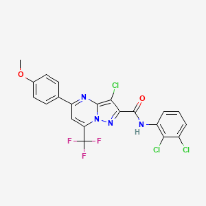 molecular formula C21H12Cl3F3N4O2 B14950075 3-chloro-N-(2,3-dichlorophenyl)-5-(4-methoxyphenyl)-7-(trifluoromethyl)pyrazolo[1,5-a]pyrimidine-2-carboxamide 