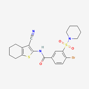 molecular formula C21H22BrN3O3S2 B14950088 4-bromo-N-(3-cyano-4,5,6,7-tetrahydro-1-benzothiophen-2-yl)-3-(piperidin-1-ylsulfonyl)benzamide 