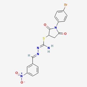 1-(4-bromophenyl)-2,5-dioxopyrrolidin-3-yl (2E)-2-(3-nitrobenzylidene)hydrazinecarbimidothioate