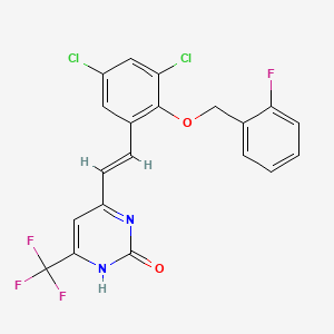 4-[(E)-2-{3,5-dichloro-2-[(2-fluorobenzyl)oxy]phenyl}ethenyl]-6-(trifluoromethyl)pyrimidin-2(1H)-one