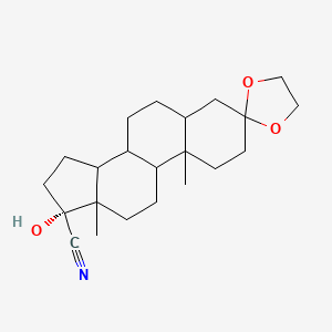 (17R)-17-hydroxy-10,13-dimethylhexadecahydrospiro[cyclopenta[a]phenanthrene-3,2'-[1,3]dioxolane]-17-carbonitrile