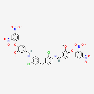 molecular formula C41H28Cl2N6O12 B14950110 4,4'-methanediylbis(2-chloro-N-{(E)-[4-(2,4-dinitrophenoxy)-3-methoxyphenyl]methylidene}aniline) 