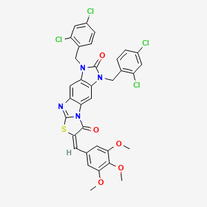 (7E)-1,3-bis(2,4-dichlorobenzyl)-7-(3,4,5-trimethoxybenzylidene)-1H-imidazo[4,5-f][1,3]thiazolo[3,2-a]benzimidazole-2,8(3H,7H)-dione