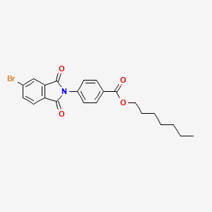 molecular formula C22H22BrNO4 B14950174 Heptyl 4-(5-bromo-1,3-dioxoisoindol-2-yl)benzoate 